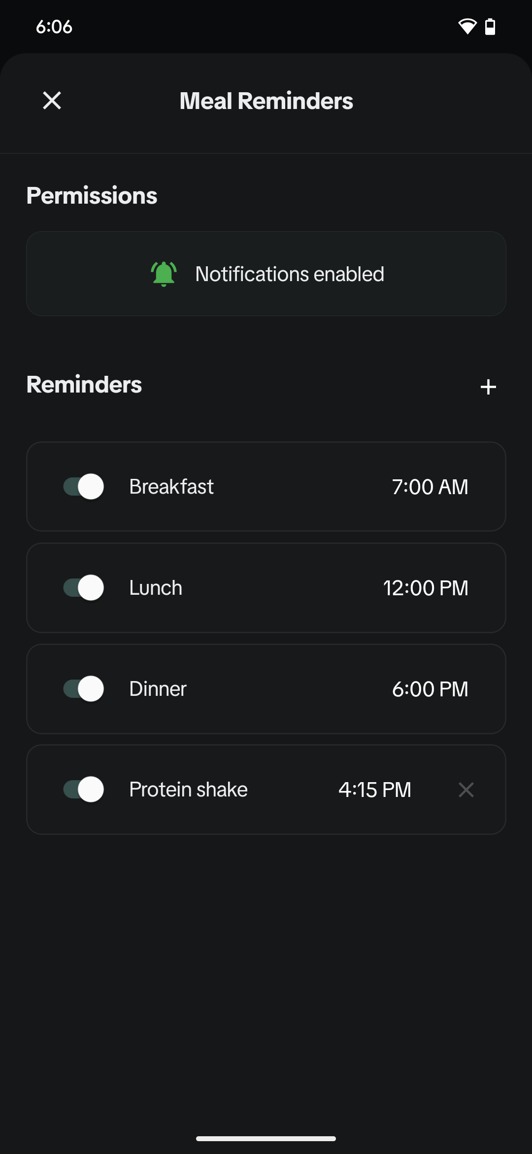 Custom meal added